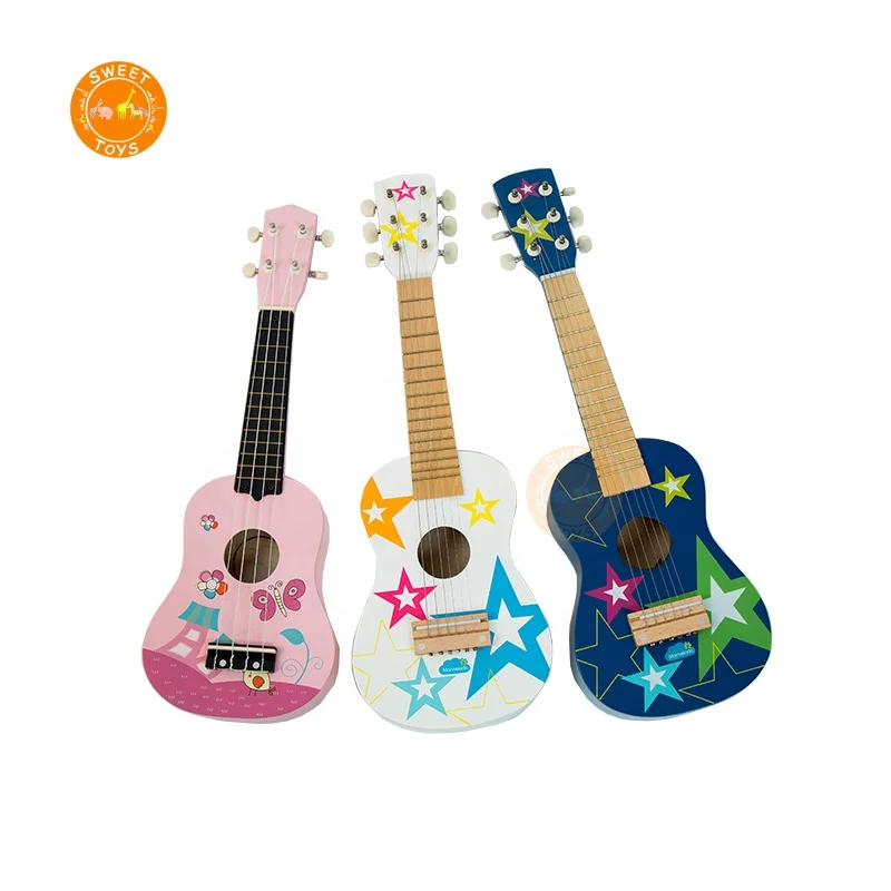 Guitare ukulélé pour enfants 36cm avec 4 cordes réglables instrument de musique jouet éducatif motif C