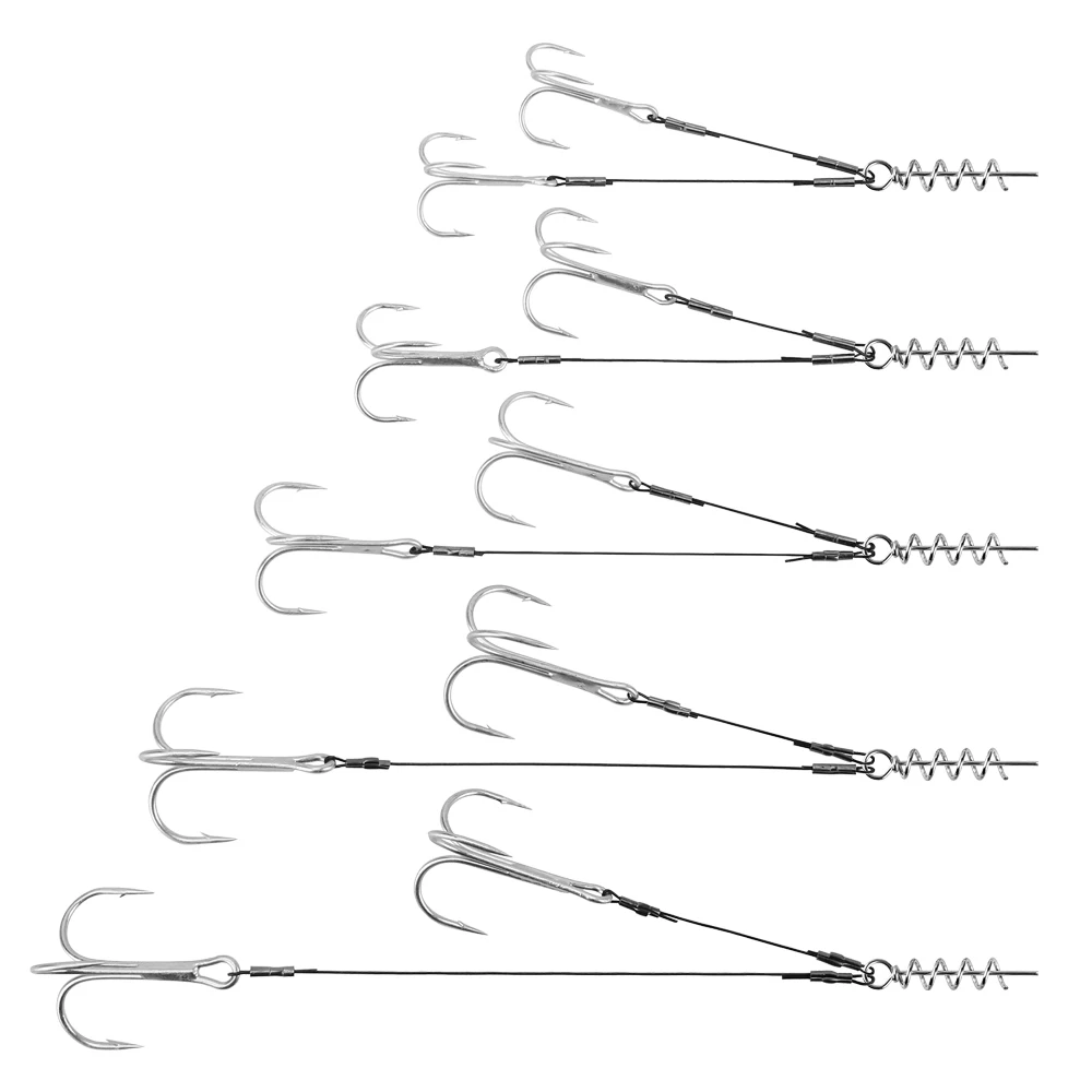 corkscrew fishing hook Cyclone Hooks 4-Pack Bait Keeper Hooks for Soft Plastics & Swimbaits Swivel Type 450# Corkscrew Swivel - WaayCool