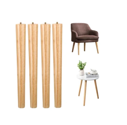 High End Simple Wood Table Legs Robust Furniture Part Coffee Table Feet Inclined Stable Wood Chair Legs
