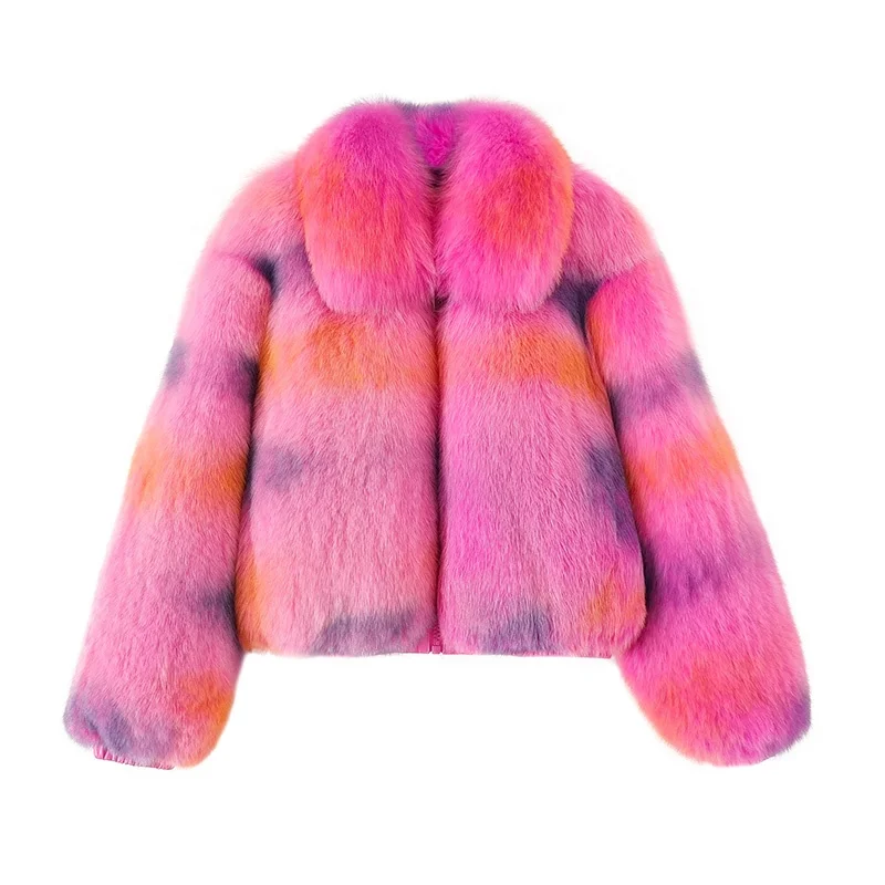 Gucci Fox Fur Coat In Pink