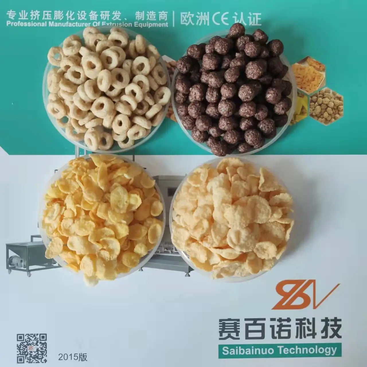 Industrial Automatic Breakfast Cereal Production Line Price Making Corn Flakes Machine