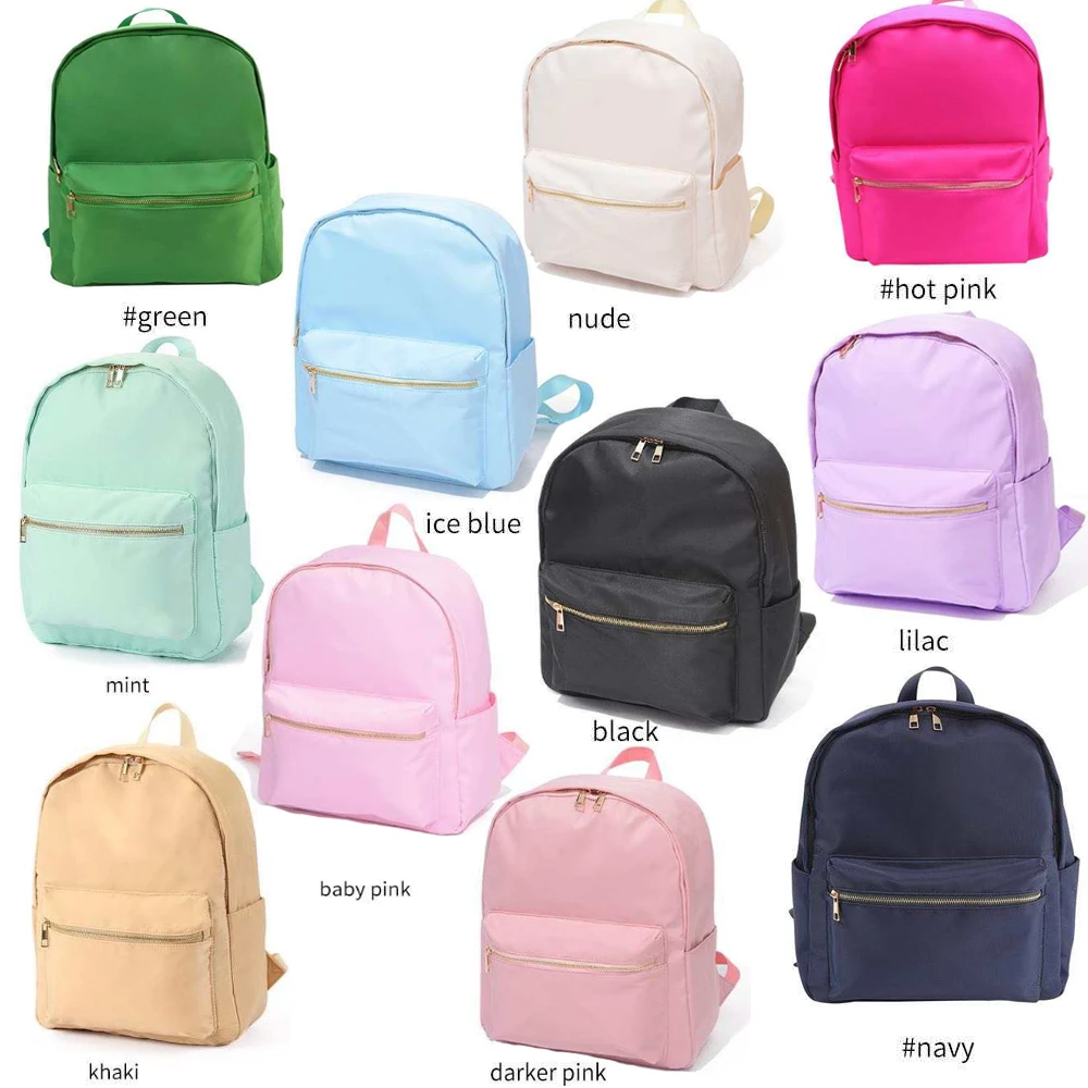 RTS Stock 11 Colors Candy Color Large Women Pink Storage Bag School Bag Outdoor Travel Sports Waterproof Nylon Backpack Bag