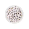 Round white and gold English beads