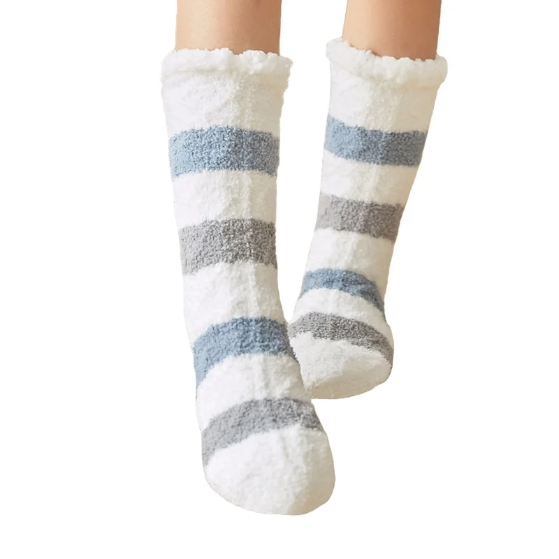 Home Socks Anti Slip Thick Fleece Fluffy OneSize Warm Winter Christmas Bed Socks 