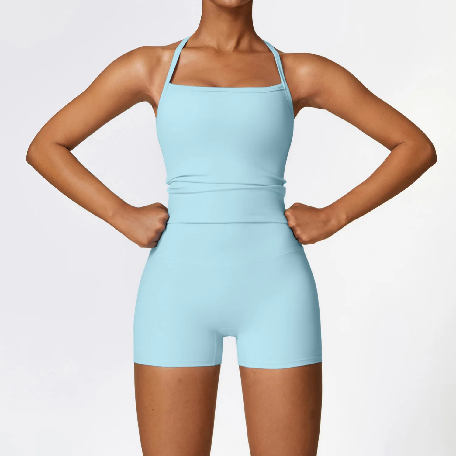 Νέο skinny sport outfit για γυναίκα yoga fitness suit εξωτερική δρομολόγηση vest shorts set για γυναίκες