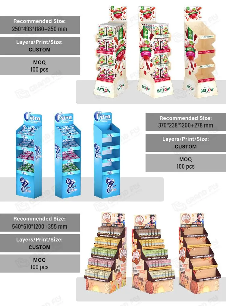 Cardboard Sample Rack Custom Snacks Cardboard Display Stand - Eco-friendly