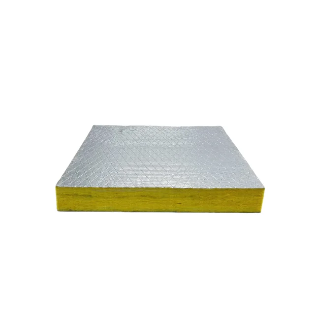 25 40mm Fiberglass Wool board for Air Conditioning Insulation Sound Absorption Glass Wool Board with black fiber tissue