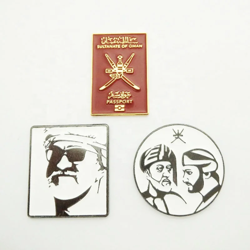 OM オマーン・スルタン国パスポート バッジピン・ステッカー ゴールド