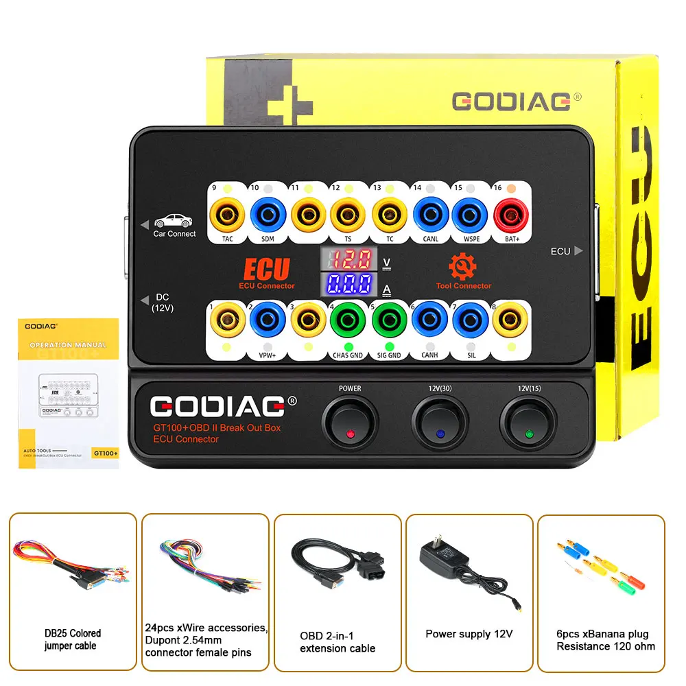 GODIAG Break Out Box Convert OBD1 Diagnostic Interface 16PIN Detector Breakout GODIAG GT100 PRO GT100+ AUTO OBD2 ECU Connector
