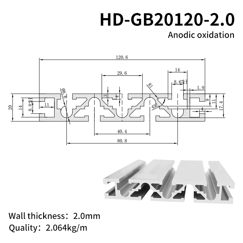 product industrial extruded aluminum alloy profiles 20120 suitable for carving machine panel equipment frame chinese manufacturer-3