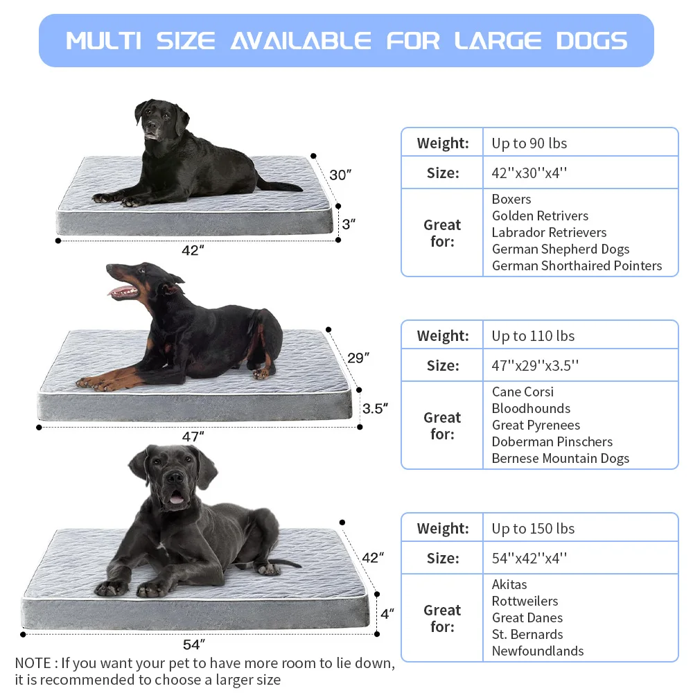 Wholesale waterproof washable heavy duty extra large big xl xxl orthopedic memory foam pet dog bed for large dogs supplier