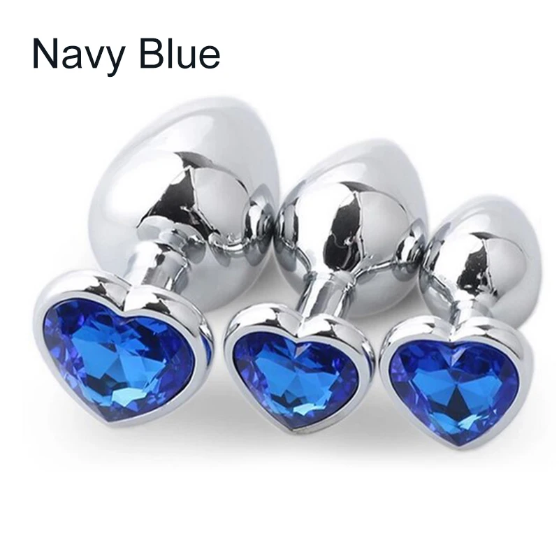 3 Pcs/Set Heart Shaped Diamond Base Anal Plugs Sex Toy Metal Stainless  Steel Anal Plug Inflatable Vibrating Butt Plug
