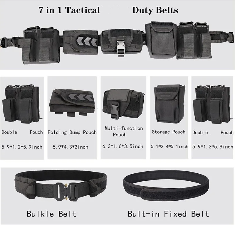 Quick-release Buckle Adjustable Tactical Belt with Accessories Camping and Everyday Use Mountaineering High Duty Belts
