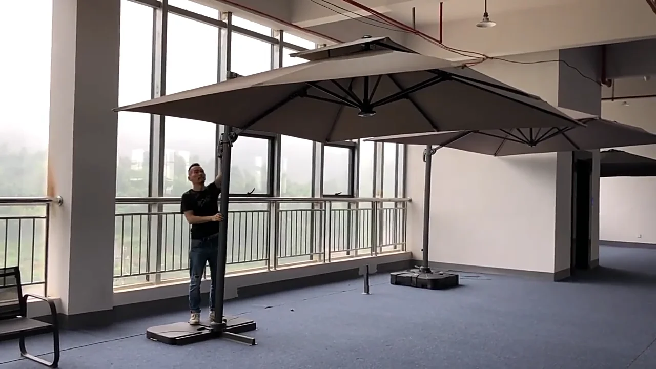 360 Degree Turning Sun Garden Cantilever Umbrella Outdoor Patio