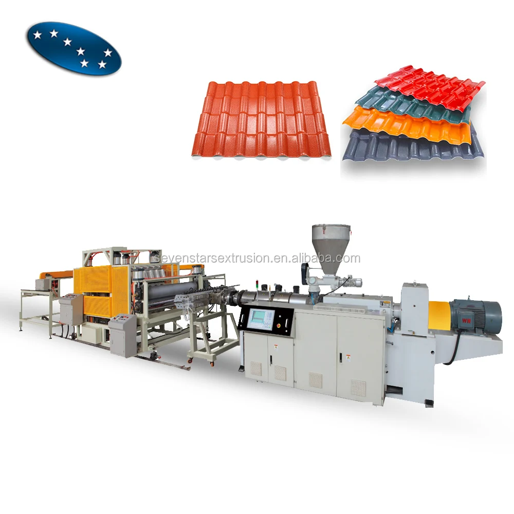Sevenstars Fireproof PVC Trapezoidal Roof Tile Extrusion Machine Waterproof Plastic PVC Corrugated Roof Tile Making Machine