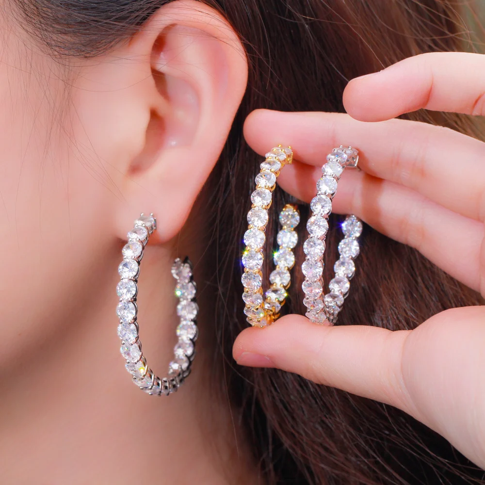 Rhinestone Hoop Earrings EH300012