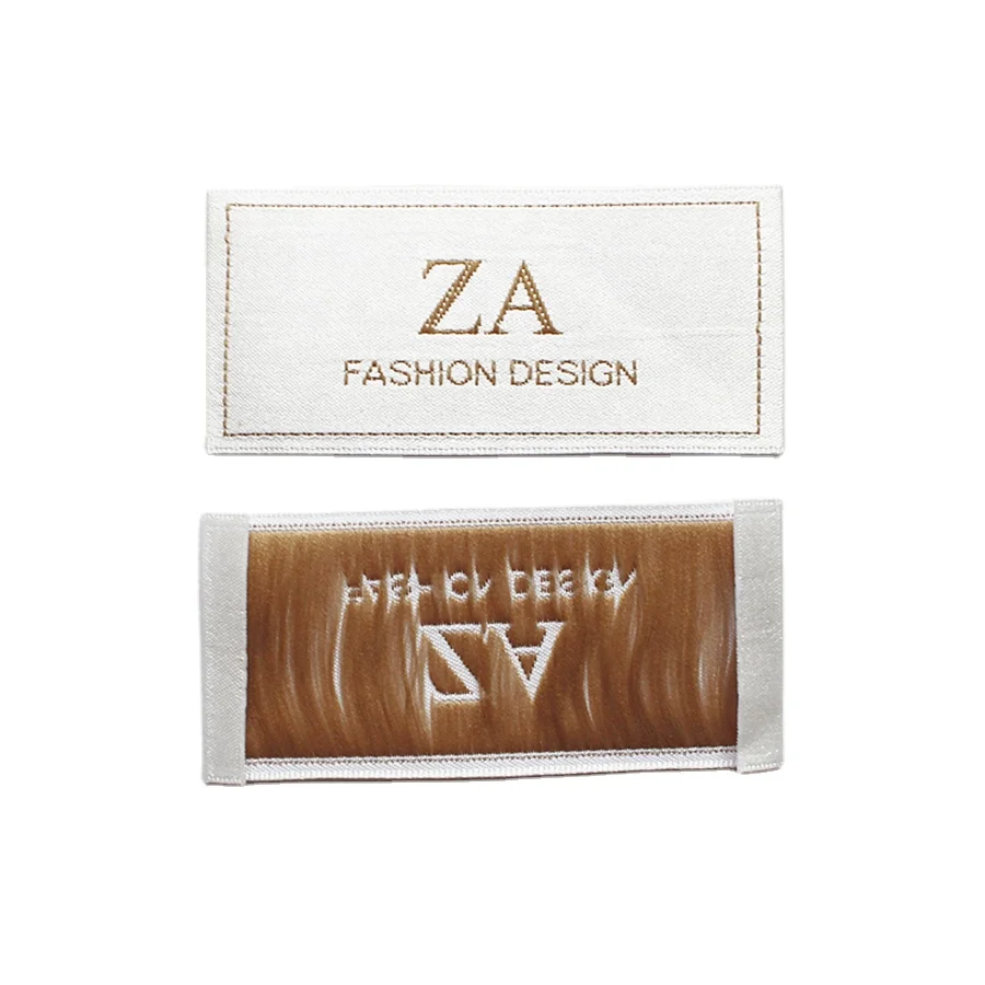 High Quality Density Collar Labels Custom Garment Accessories Neck Label End Fold Woven Clothing Labels