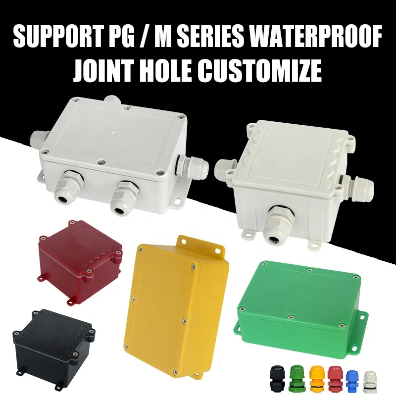 Factory Outdoor IP68 Waterproof Control Monitor Button Electrical Power Cable ABS Plastic Casing Box Wire Junction Enclosure