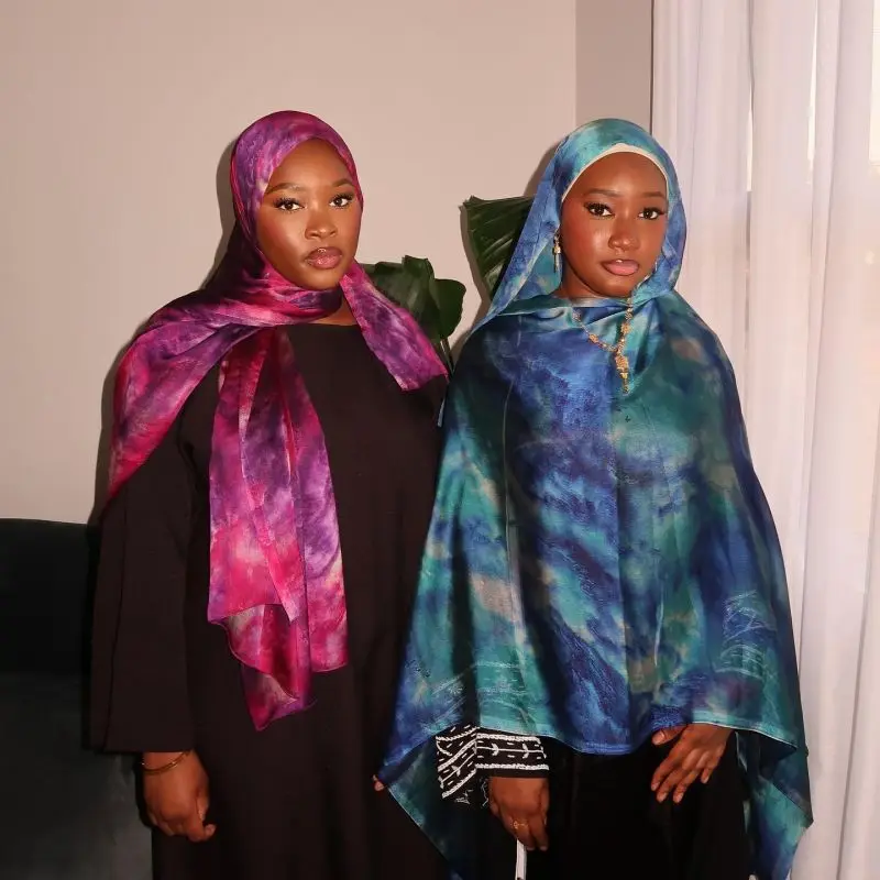 New Arrival Printed Modal Muslim Shawl Scarfs Hijab Silk Tie Dye Scarf Rendering Women Scarfs