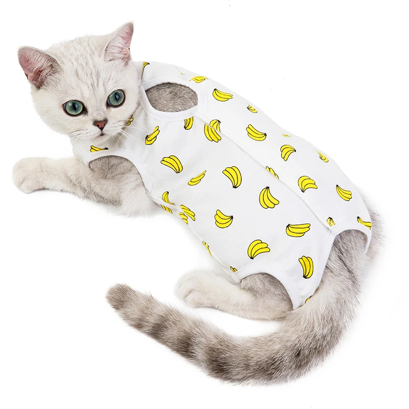 Adorable Patterns Pet Dog Cat Clothes Soft Cotton Surgery Cat Clothes