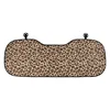 Linen leopard print seat cushions, brown rear seats
