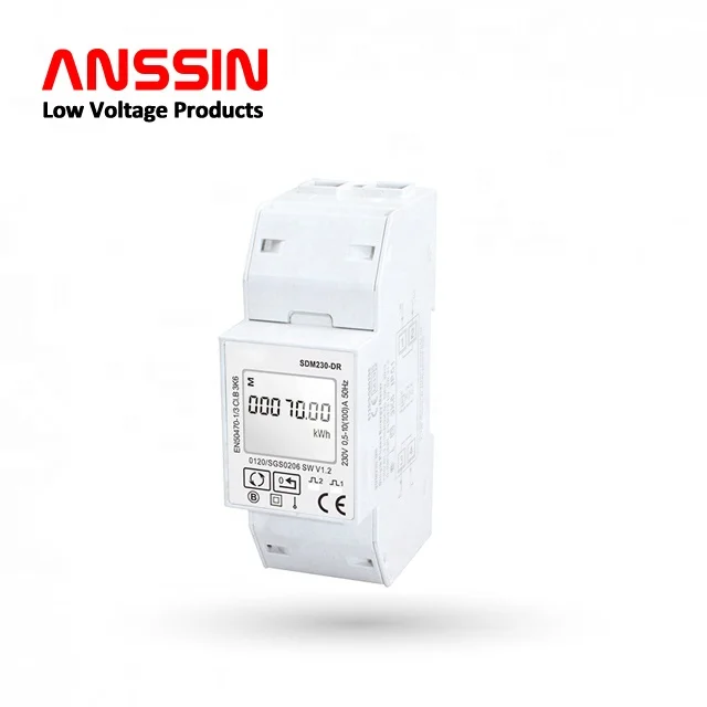 Din Rail Single Phase 2 Wire Energy Meter Power Meas Electric Meter ...