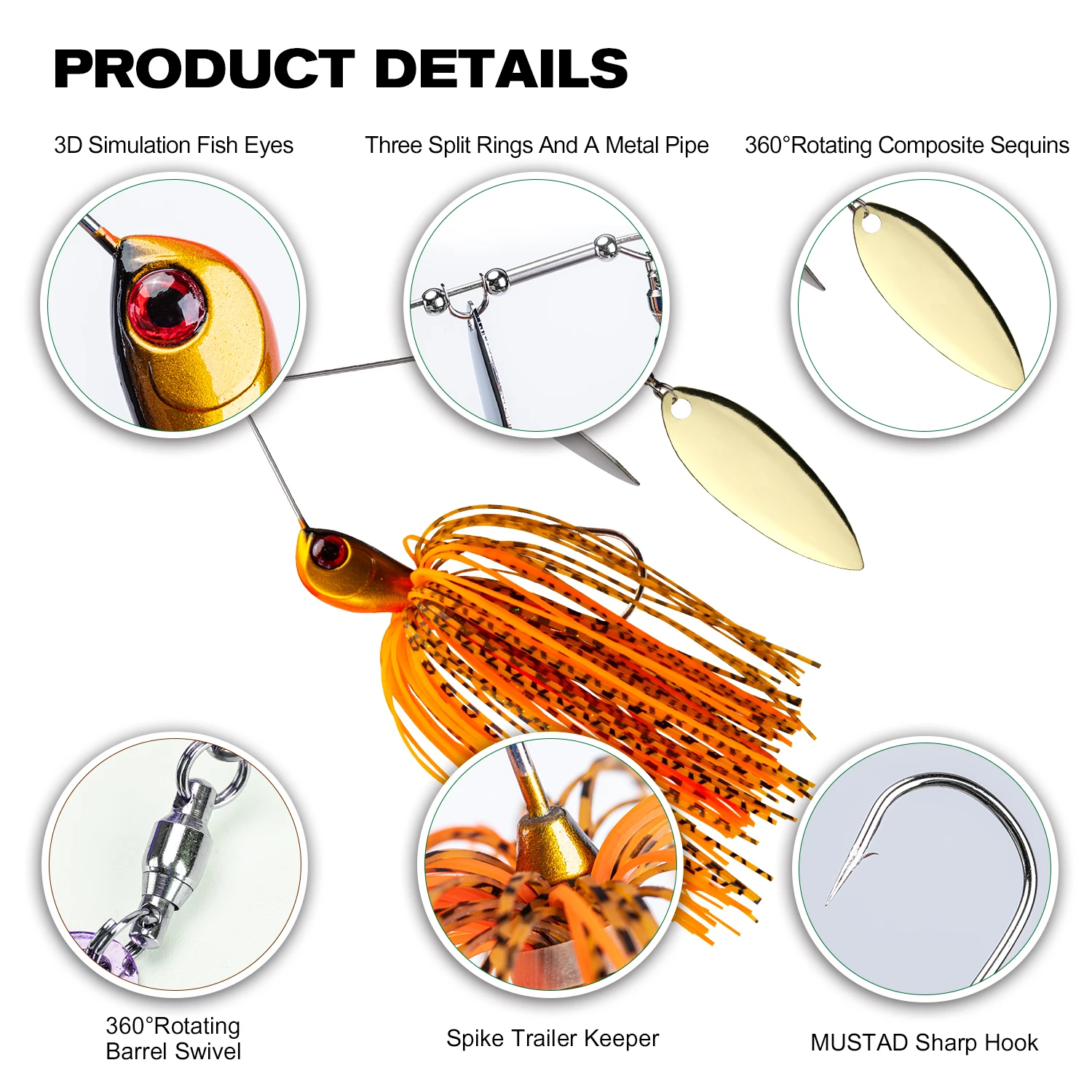 14g Fishing Bass Lure Spinnerbait Metal Spinner Bait Buy Spinnerbait