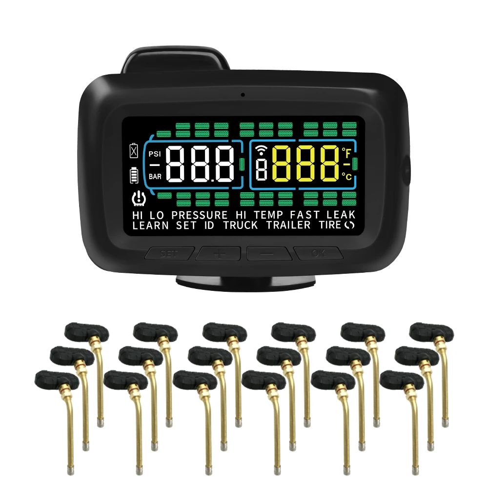 Система контроля давления в шинах с датчиками до 40 колес грузовика