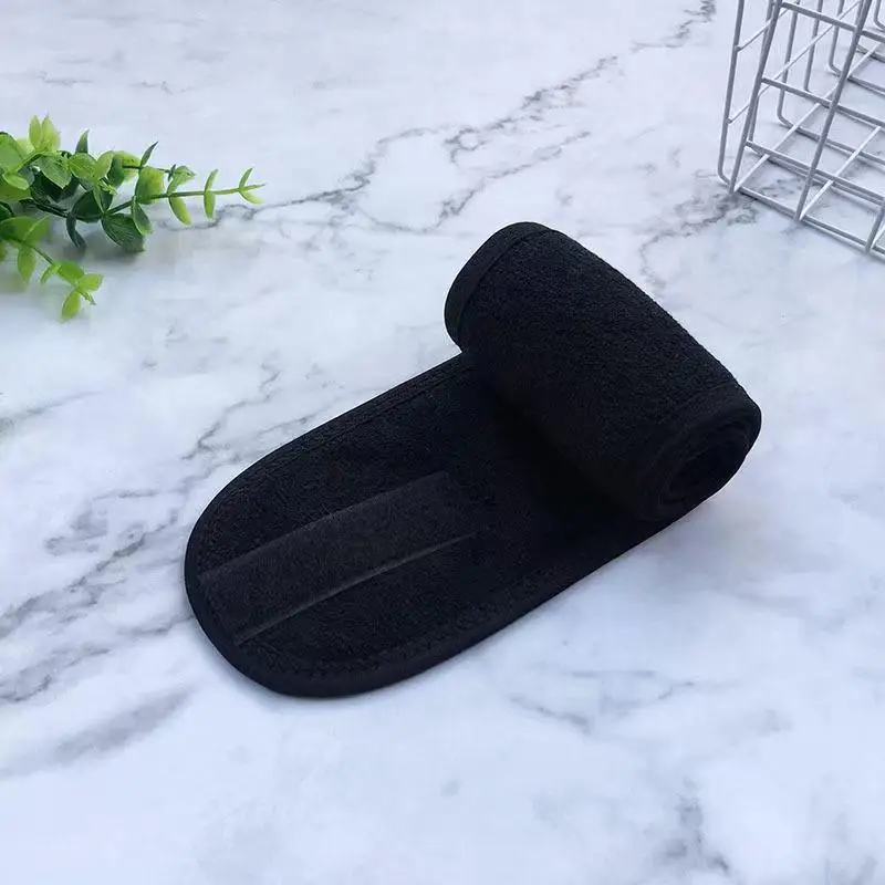 Wholesale Custom Embroidery Logo Washing Face Hair Band Microfiber Headband Makeup Shower Hair Band Spa Headbands