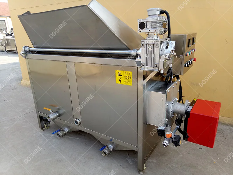 Continuous Spring Roll Deep Fryer Automatic Flip Stirring Fryer Electrical Heating French Fries Banana Chips Frying Machine