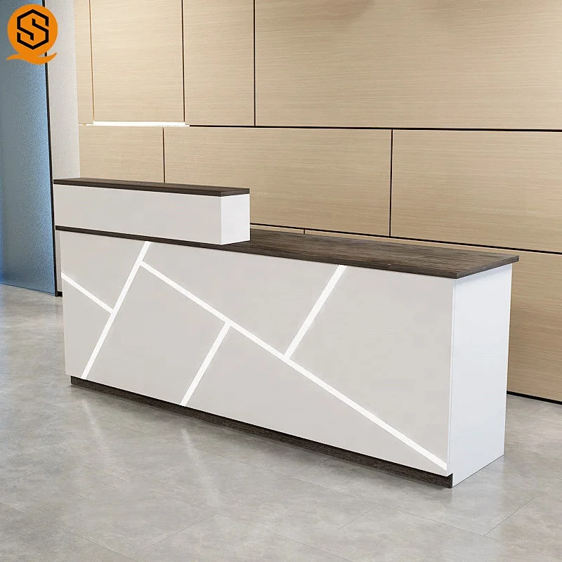High Quality MDF Solid Surface Artificial Stone Cash Desk Checkout Counter Cashier for Bank