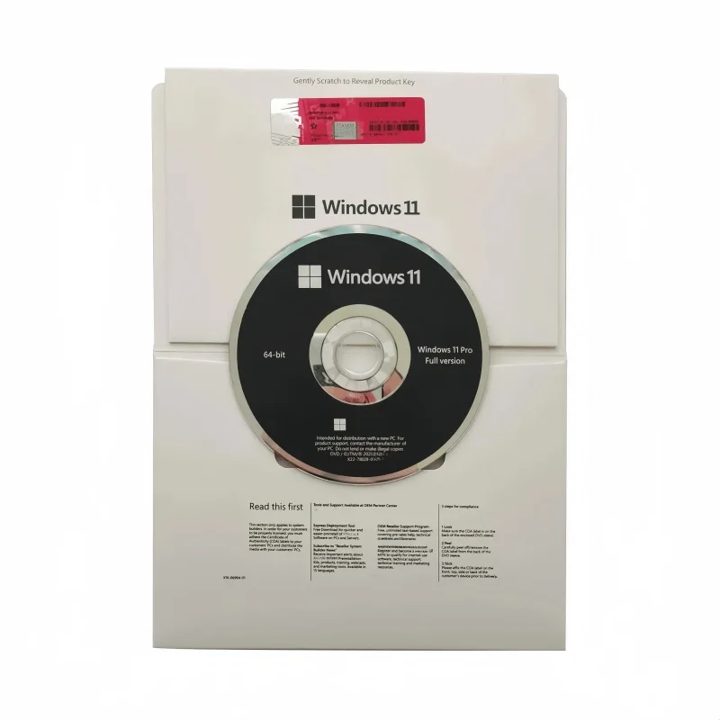 For Windows 11 Pro 64bit English DSP DVD OEM 24H2 Full Version Online Activation Lifetime License Retail Key Win 11 Pro DVD Pack