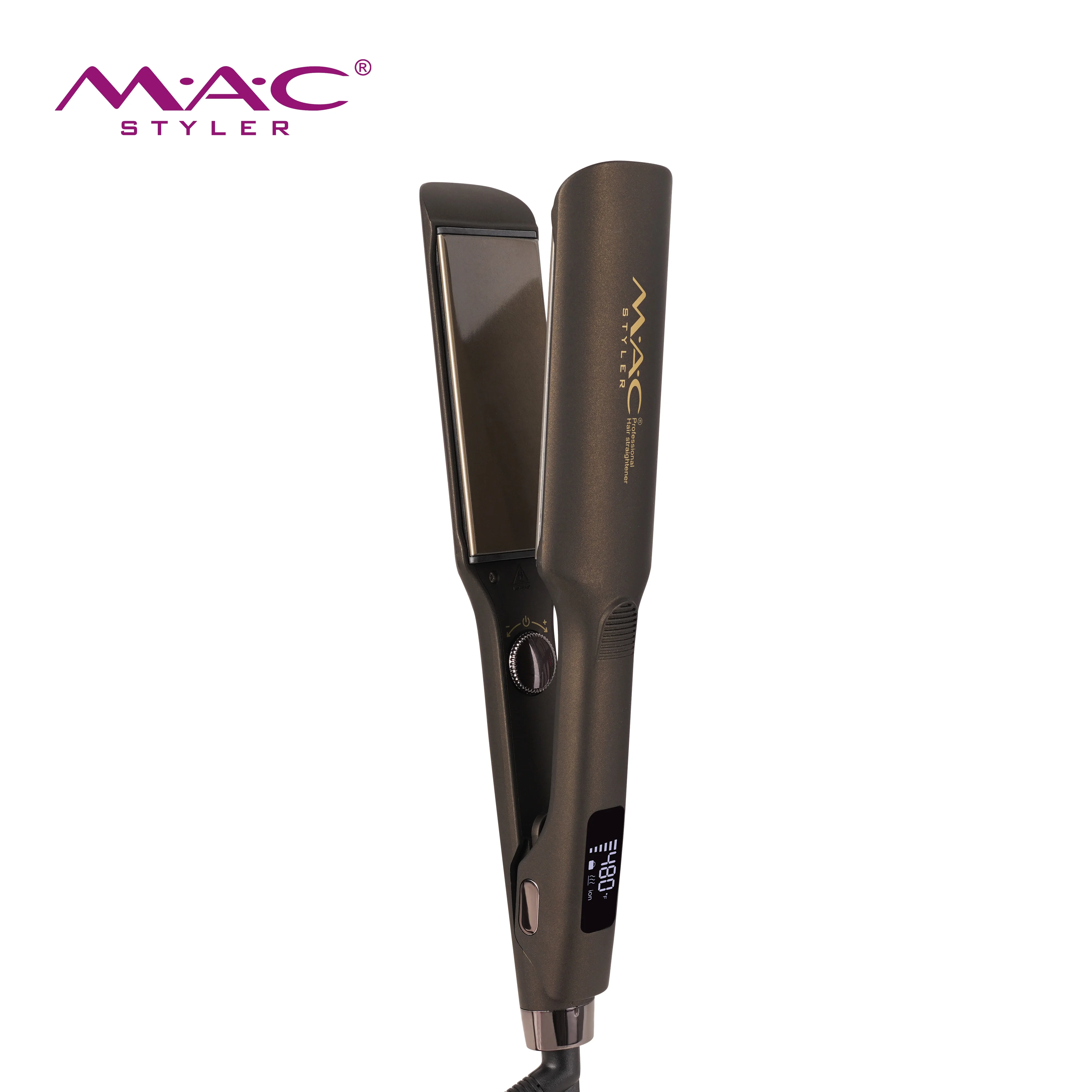 MAC Customize Your Logo Strong Flat Iron Titanium Professional Keratin Hair Treatment 2 Inch Wide Factory Hair Straightener