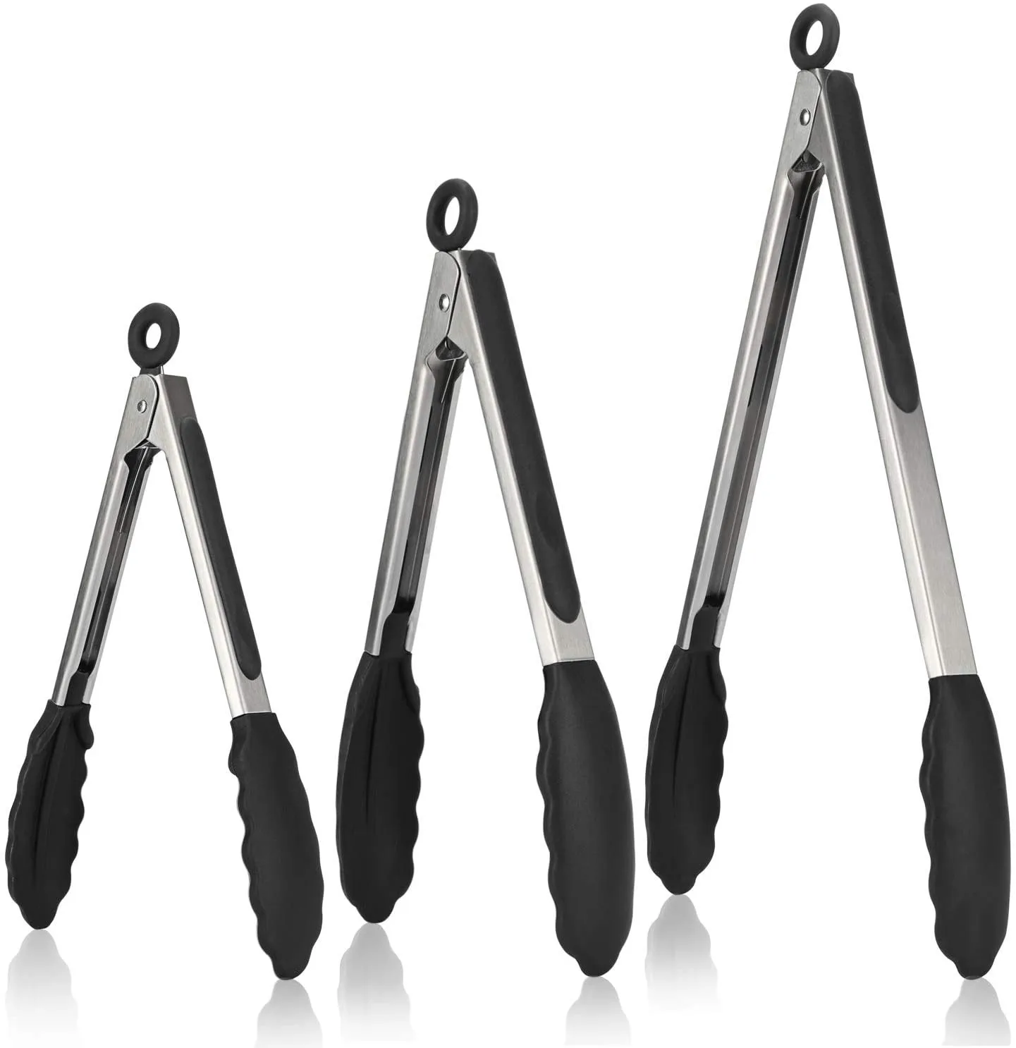 4 Pack Silicone Cooking Kitchen Tongs for Cooking With Silicone Tips Non-Stick BBQ Grilling Cooking Tongs/Food Tong details