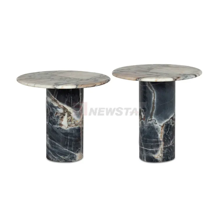 Luxury Nordic Design Marble Coffee Table Indoor Outdoor Pedestal Round