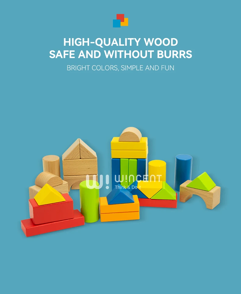 Iso14001 Oem Fsc Solid Wood Blocks Wholesale Montessori Wooden Educational Puzzles Kids Learning