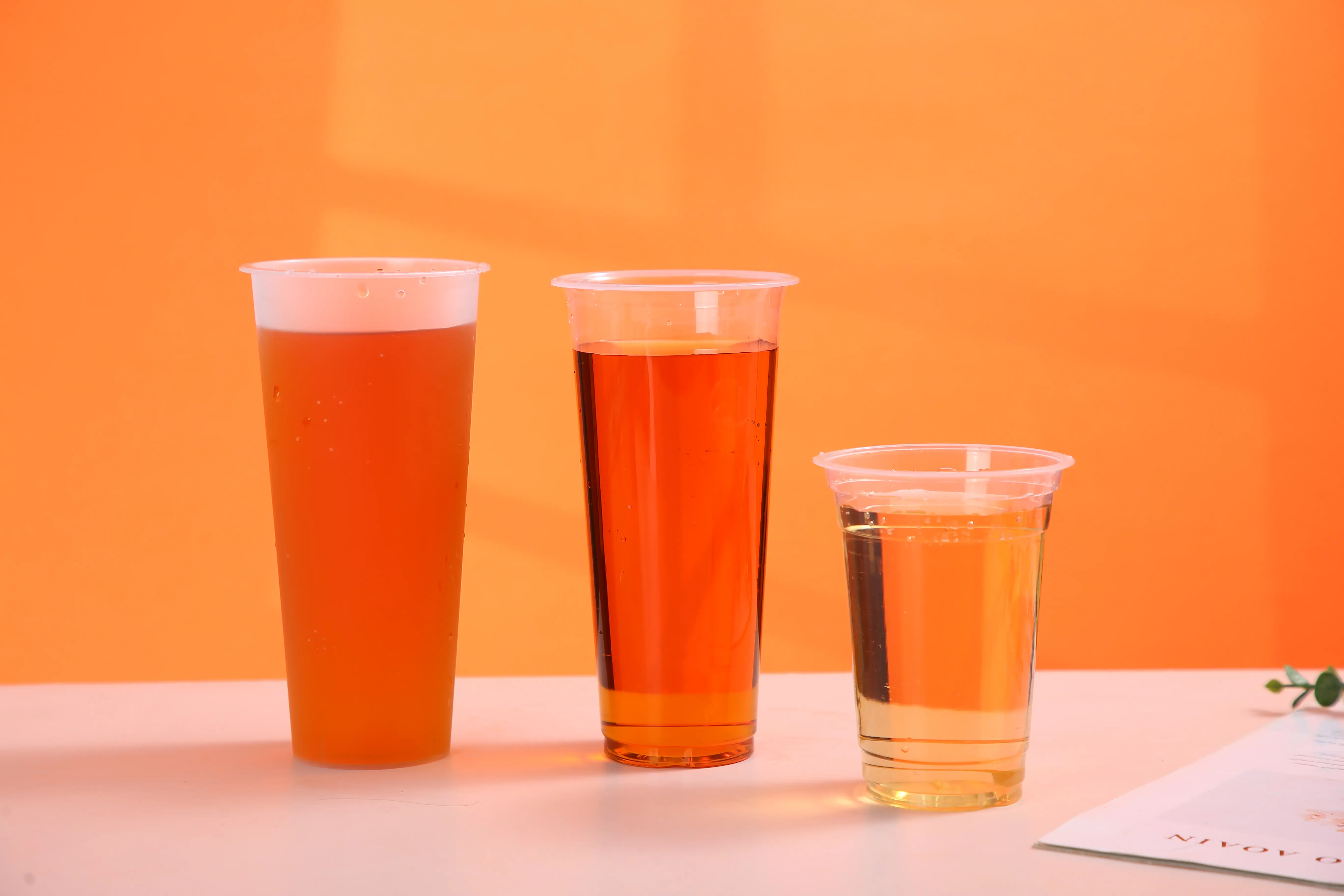 Plastic Pp Cold Drinking Cup With Lids Transparent 12oz Customize Wall