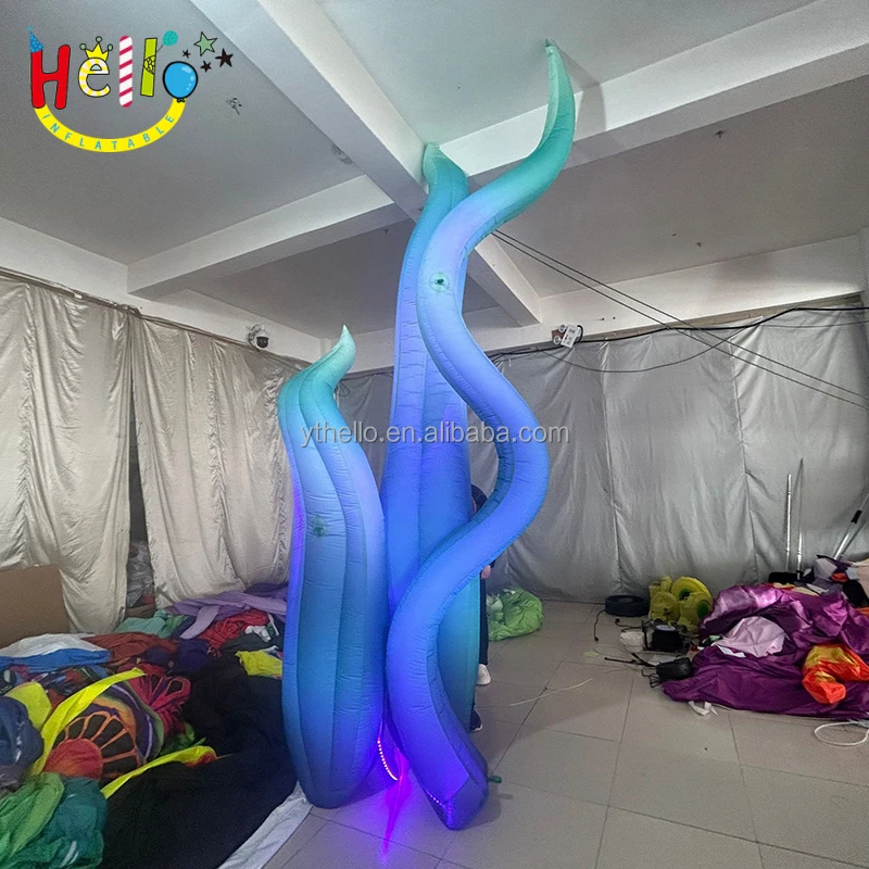 Under the Sea Theme Event Stage Background Custom Lighting Party Inflatable Seaweed Decoration