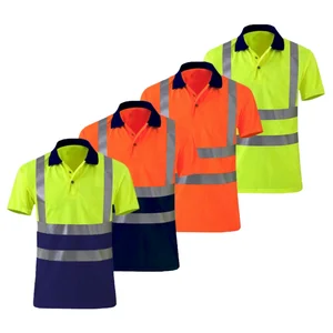 Quick Dry High Visibility Reflective Safety Workwear Australian Mining Coal Oil Gas Construction Fluorescent Hi Vis Work Shirt
