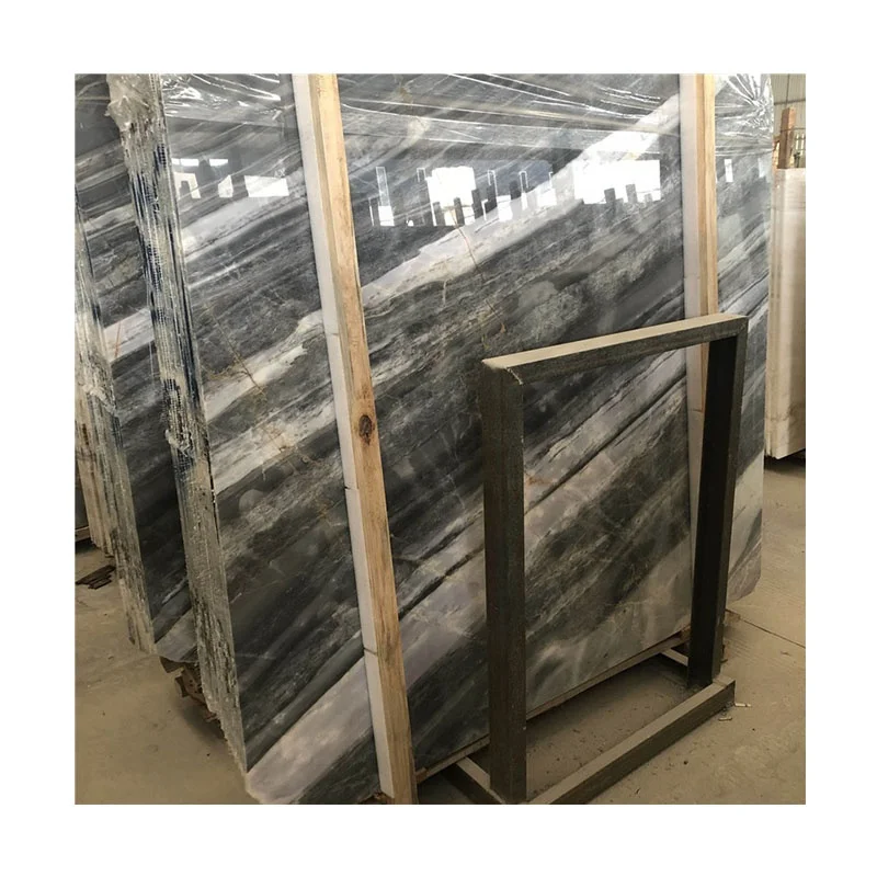 Preț direct de la fabrică pentru placi mari din marmură cu vene de culoare neagră și gri, vânzare în cantitate