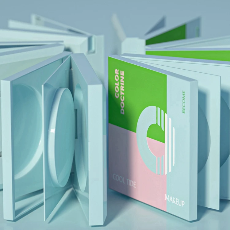 PC7039 Personalized Good Quality Double Wall Pressed Powder Compact Case,pp Compact Powder Case,pcr Compact Powder case