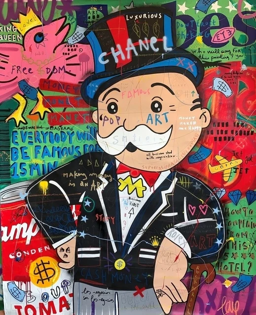 Alec Monopoly Graffiti Artwork Printed on Canvas • CanvasPaintArt