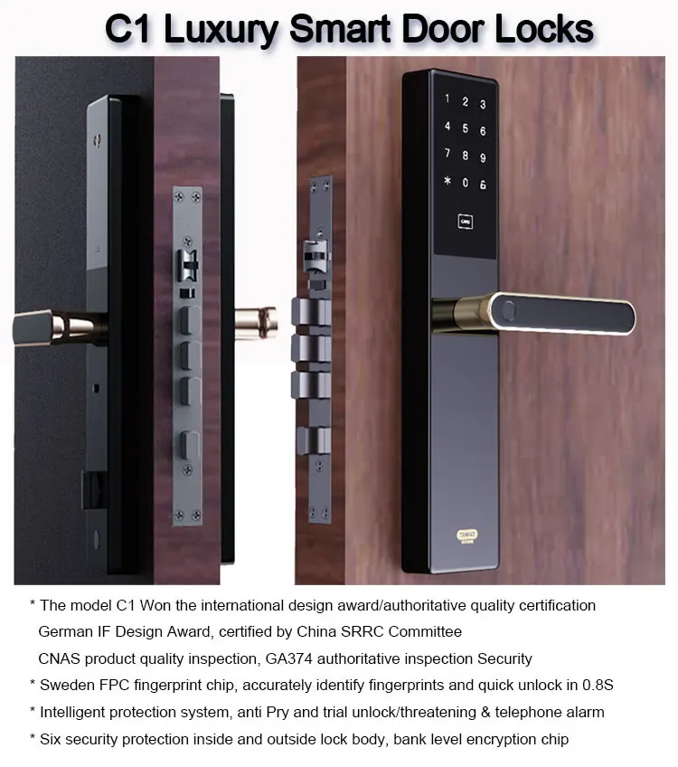 Smart Door Lock By Techface Fingerprint And Code Access Autolock
