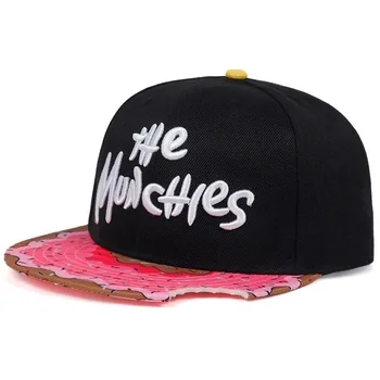 Hat Men's notched flat top baseball cap Women's hip hop hat embroidered flat brim cross border hat