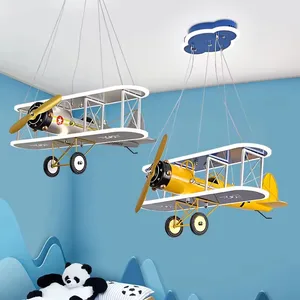 Simple Cartoon Pendant Lights Creative Led Children Airplane Light Unique Kids Room Decor Cartoon Chandelier Lighting