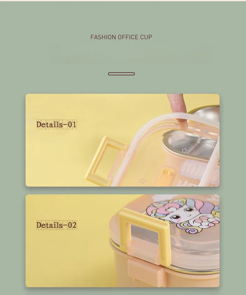 Wholesale Food Container 304 Stainless Steel Lunch Box Portable Double-layer Thermal Bento  Microwave Heating Tiffin Box_24