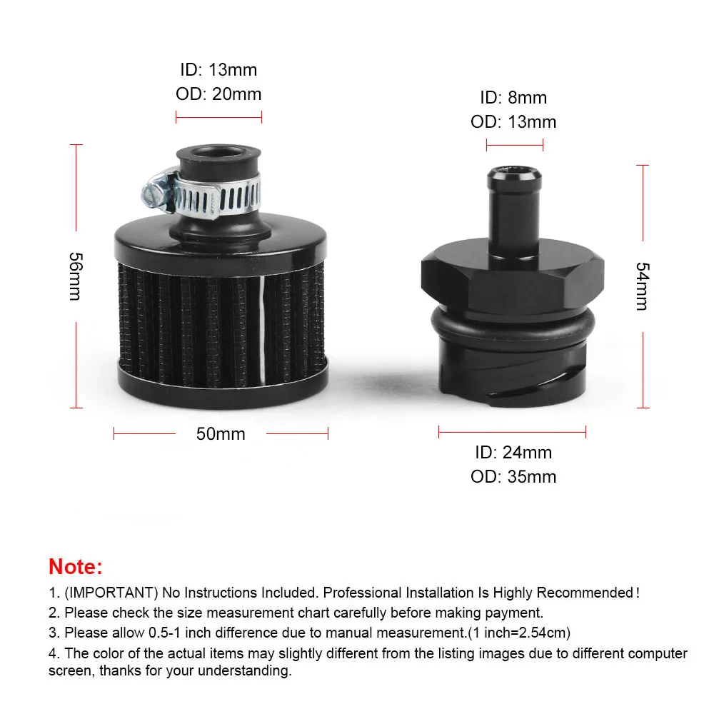 Dyno Racing Billet Aluminum Valve Cover Adapter - AN10 Oil Cap Breather For LS Engines (LS1/LS2/LS3)