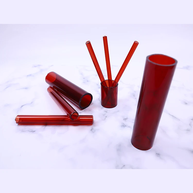 Fashion Trend Color in 2022 2021 New Custoizable Colored RED Borosilicate Glass Blowing Tube