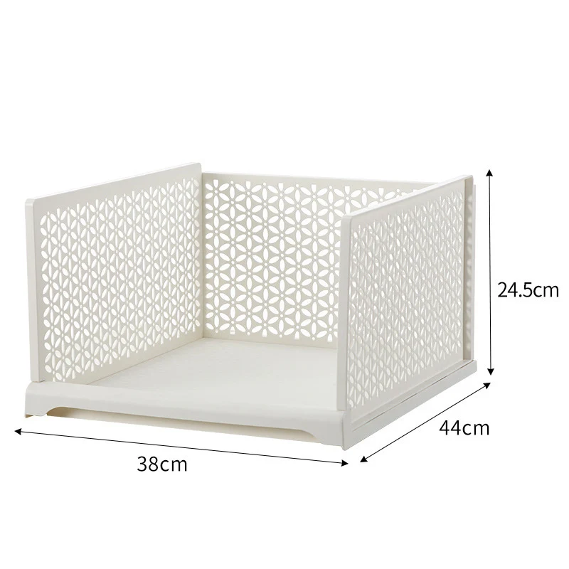 LTT1305 Plastic Storage Basket Storage Container Foldable Closet Organizers Storage Bins Drawer Shelf Stackable