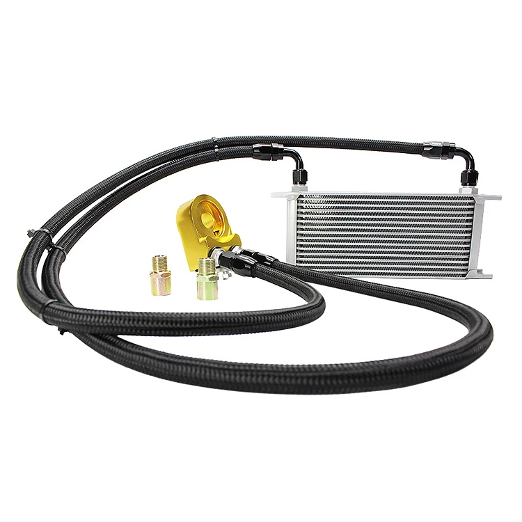 Engine Transmission Universal Oil Cooler Kit 19 Row AN10AN  Oil Cooler with the Adaptor Fit on a Oil Filter